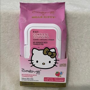 NEW The Crème Shop x Hello Kitty 3-in-1 Complete Cleansing Towelettes - Pink